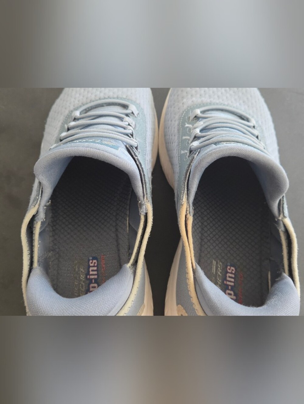 Skechers BOBS Sport Squad Chaos Slip-Ins Blue Gray Sneakers Women 8.5 - Picture 5 of 13